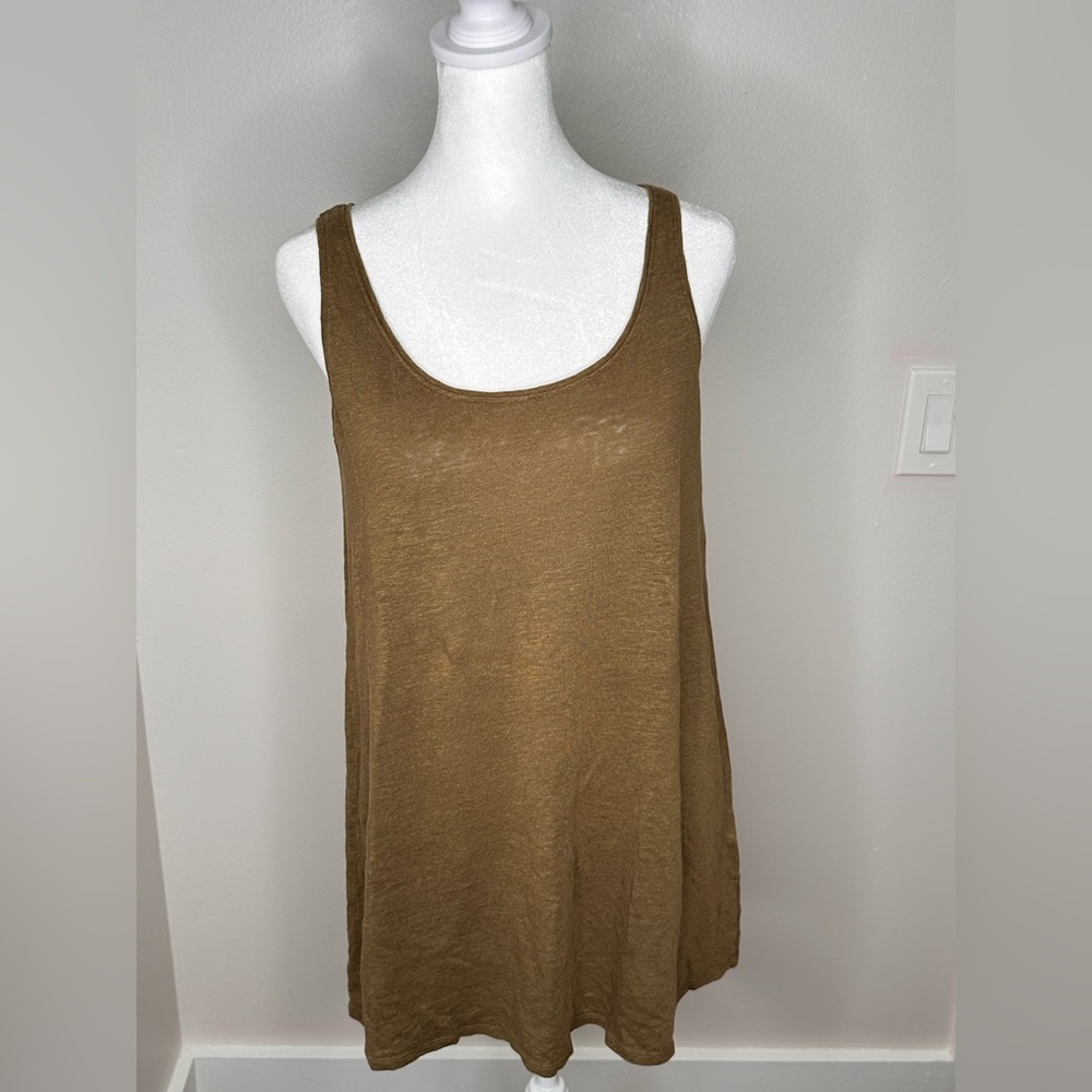 Eileen Fisher Earthy Brown  Organic Linen Tank Top - Picture 8 of 12
